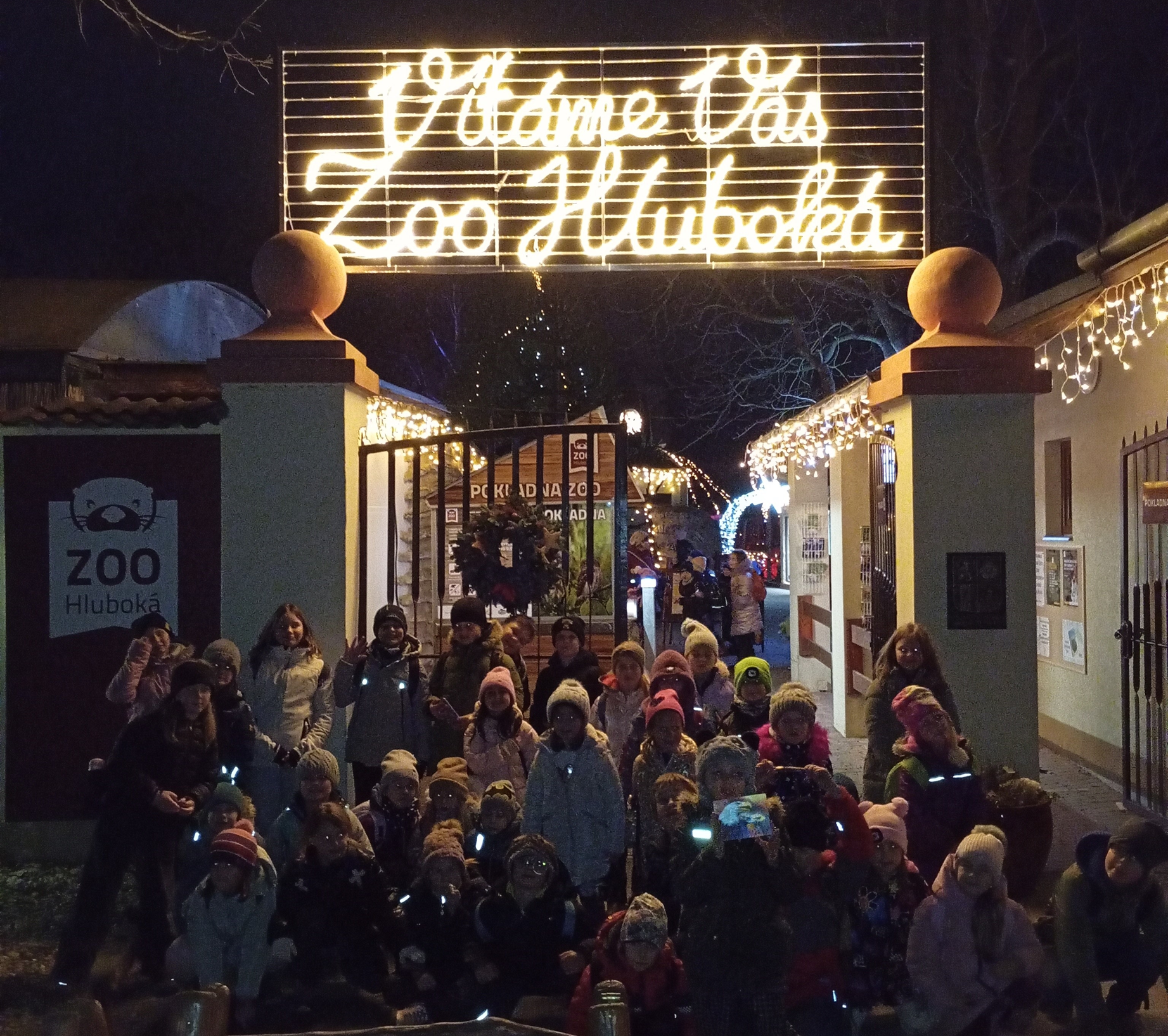 Obrázek - Vánočně nasvícená ZOO Hluboká nad Vltavou